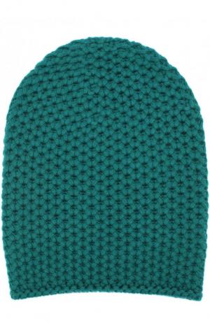 Кашемировая шапка фактурной вязки Loro Piana. Цвет: зеленый