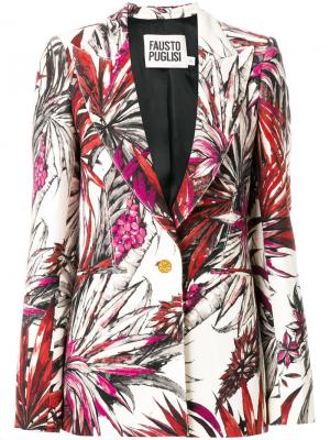 Пиджак с тропическим принтом Fausto Puglisi. Цвет: многоцветный