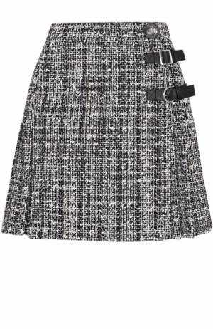 Буклированная мини-юбка со складками Alexander McQueen. Цвет: серый