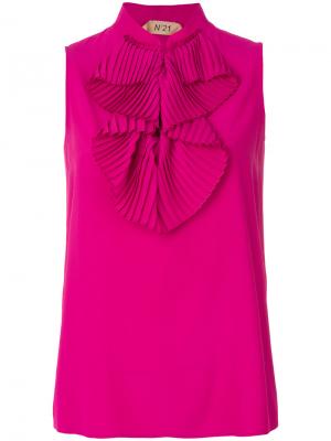 Блузка с оборками без рукавов Nº21. Цвет: розовый и фиолетовый