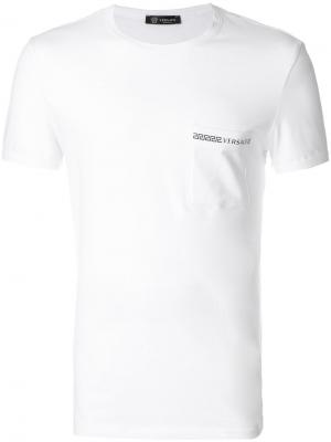 Пижамная футболка с логотипом Versace. Цвет: белый