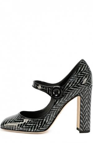 Лаковые туфли Vally с принтом Dolce & Gabbana. Цвет: черно-белый