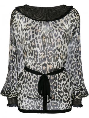Блузка с леопардовым принтом Roberto Cavalli. Цвет: чёрный