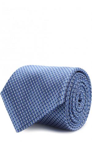 Шелковый галстук с узором Canali. Цвет: синий