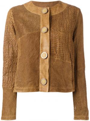 Куртка с перфорацией Drome. Цвет: коричневый