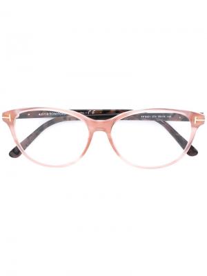 Очки в прямоугольной оправе Tom Ford Eyewear. Цвет: розовый и фиолетовый