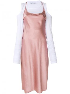 Расклешенное платье миди T By Alexander Wang. Цвет: розовый и фиолетовый