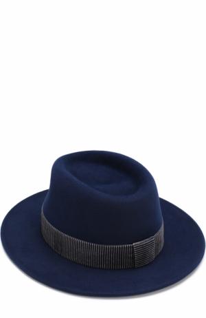 Фетровая шляпа Thadee с лентой Maison Michel. Цвет: синий