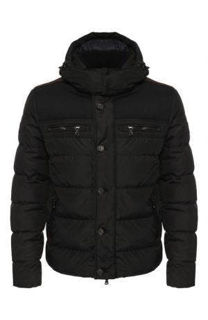 Утепленная куртка на молнии с капюшоном внутренней меховой отделкой Paul&Shark. Цвет: черный