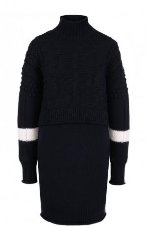 Вязаное платье из смеси шерсти и кашемира с высоким воротником Givenchy. Цвет: черный
