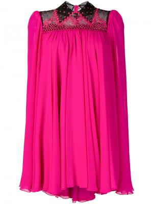 Плиссированное платье-рубашка Philosophy Di Lorenzo Serafini. Цвет: розовый и фиолетовый