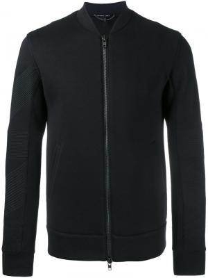 Куртка-бомбер с контрастной отделкой на рукавах Helmut Lang. Цвет: чёрный