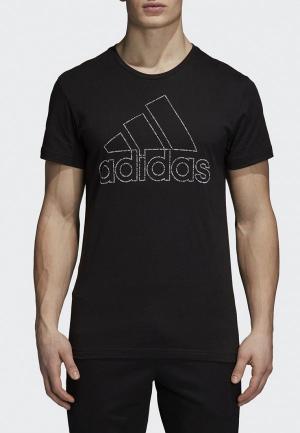 Футболка спортивная adidas. Цвет: черный