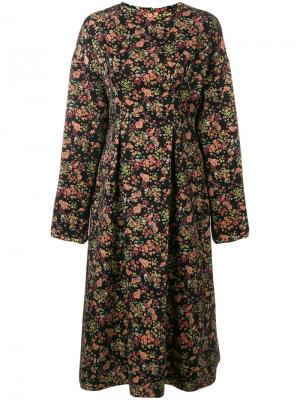 Жаккардовое платье-миди с цветочным узором 08Sircus. Цвет: многоцветный