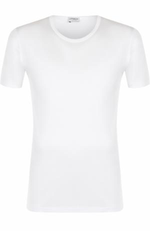 Хлопковая футболка с круглым вырезом Zimmerli. Цвет: белый