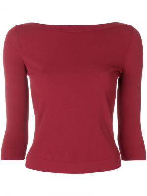 Slash neck sweater Roberto Collina. Цвет: красный