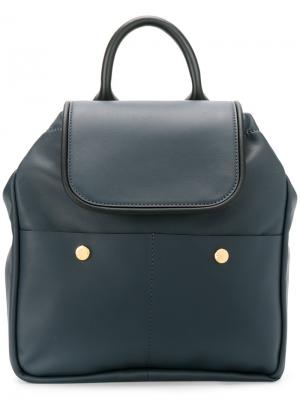 Классический кожаный рюкзак Marni. Цвет: синий
