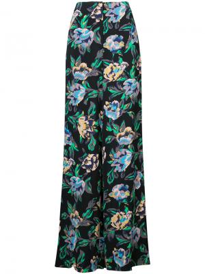 Расклешенные брюки с цветочным принтом Dvf Diane Von Furstenberg. Цвет: чёрный