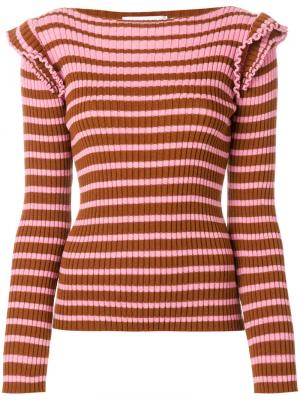 Ребристый свитер с горизонтальными полосками MSGM. Цвет: розовый и фиолетовый
