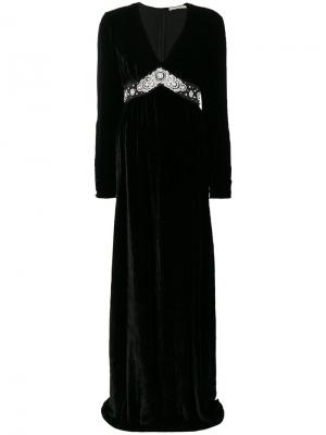 Вечернее платье с V-образным вырезом и заклепками Amen. Цвет: чёрный