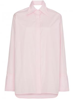 Классическая поплиновая рубашка с вырезом на спине Helmut Lang. Цвет: розовый и фиолетовый