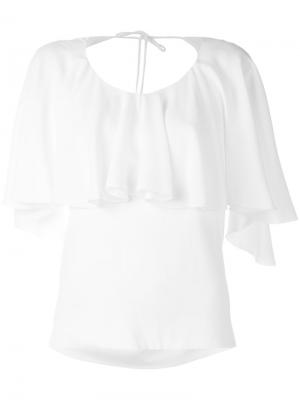 Блузка с оборками Antonio Berardi. Цвет: белый