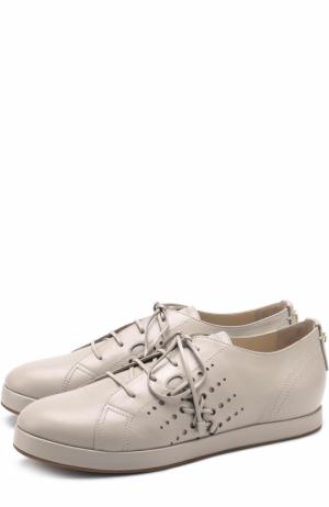 Кожаные ботинки на шнуровке Giorgio Armani. Цвет: серый