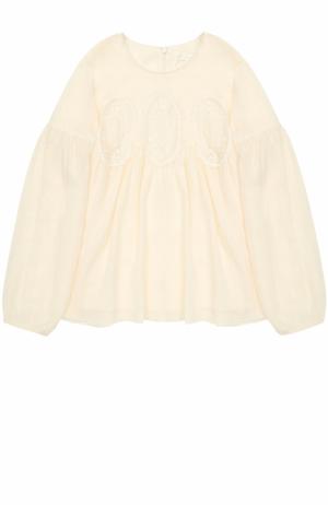 Блуза с кружевной отделкой Chloé. Цвет: белый