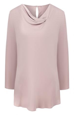Однотонная шелковая блуза Giorgio Armani. Цвет: розовый