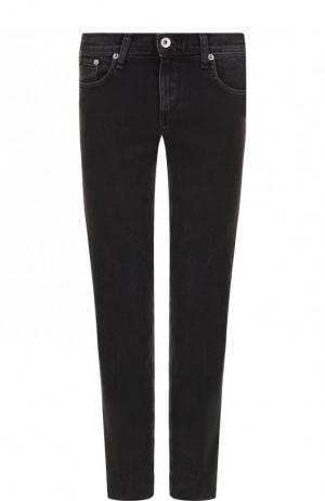 Укороченные джинсы прямого кроя с потертостями Rag&Bone. Цвет: серый