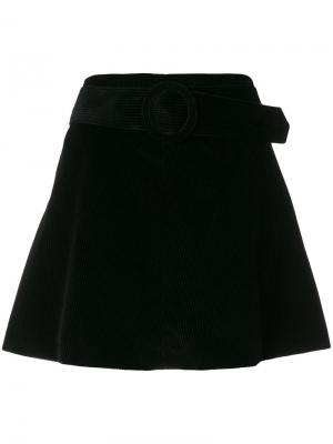 Вельветовая юбка с поясом P.A.R.O.S.H.. Цвет: чёрный
