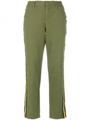 Укороченные брюки с полосками по бокам Zadig & Voltaire. Цвет: зелёный