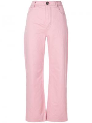 Прямые брюки с высокой талией Marni. Цвет: розовый и фиолетовый