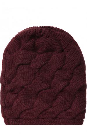 Кашемировая шапка фактурной вязки TSUM Collection. Цвет: бордовый