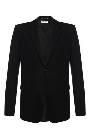 Однобортный шерстяной пиджак Saint Laurent. Цвет: черный