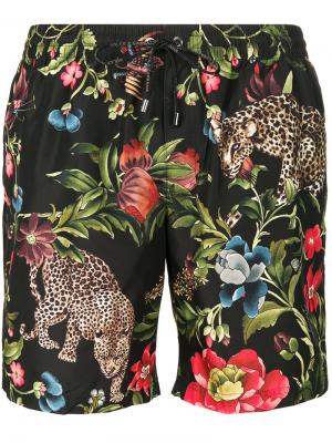 Плавательные шорты с цветочным принтом Dolce & Gabbana. Цвет: чёрный