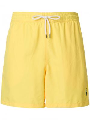 Шорты для плавания с вышивкой логотипа Polo Ralph Lauren. Цвет: жёлтый и оранжевый