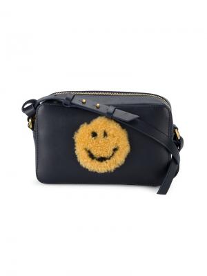 Миниатюрная сумка через плечо Smiley Anya Hindmarch. Цвет: синий