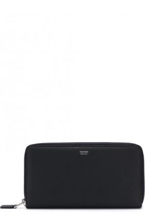 Кожаный футляр для документов на молнии Tom Ford. Цвет: темно-синий