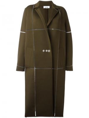 Длинное пальто свободного кроя Courrèges. Цвет: зелёный