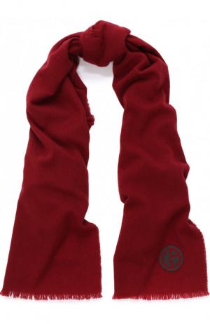 Кашемировый шарф с необработанным краем Giorgio Armani. Цвет: красный