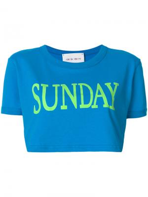Укороченная футболка Sunday Alberta Ferretti. Цвет: синий