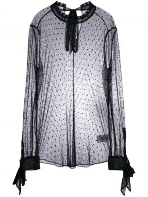 Прозрачная блузка с узором в горох Equipment. Цвет: чёрный