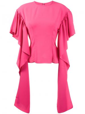Блузка с длинными драпированными рукавами Rejina Pyo. Цвет: розовый и фиолетовый
