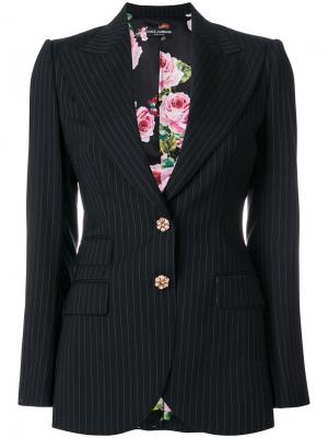 Приталенный пиджак  в полоску Dolce & Gabbana. Цвет: чёрный