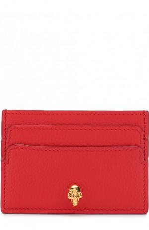 Кожаный футляр для кредитных карт с черепом Alexander McQueen. Цвет: красный
