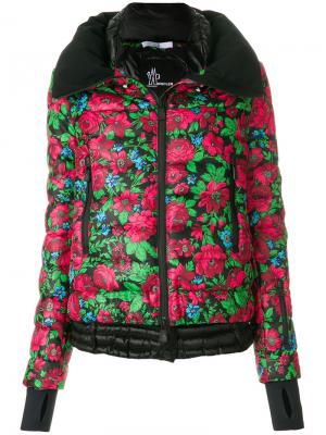 Куртка-пуховик с цветочным принтом Moncler Grenoble. Цвет: многоцветный