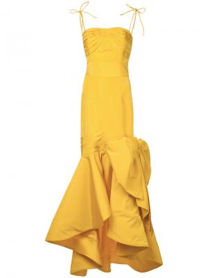 Длинное платье русалка Bambah. Цвет: жёлтый и оранжевый