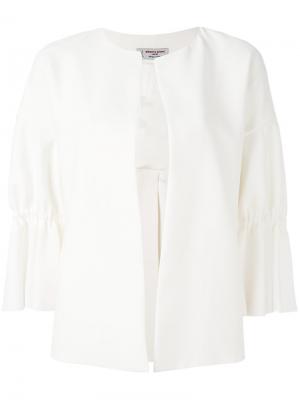 Пиджак с оборками на рукавах Alberto Biani. Цвет: белый