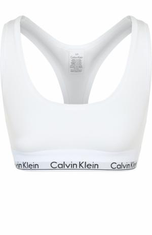 Спортивный бюстгальтер с логотипом бренда Calvin Klein Underwear. Цвет: белый